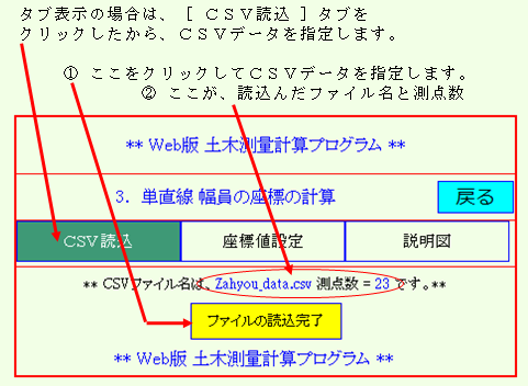 測点座標値を登録番号１